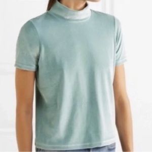 Madewell Velvet Mock Neck Tee - Sea Foam